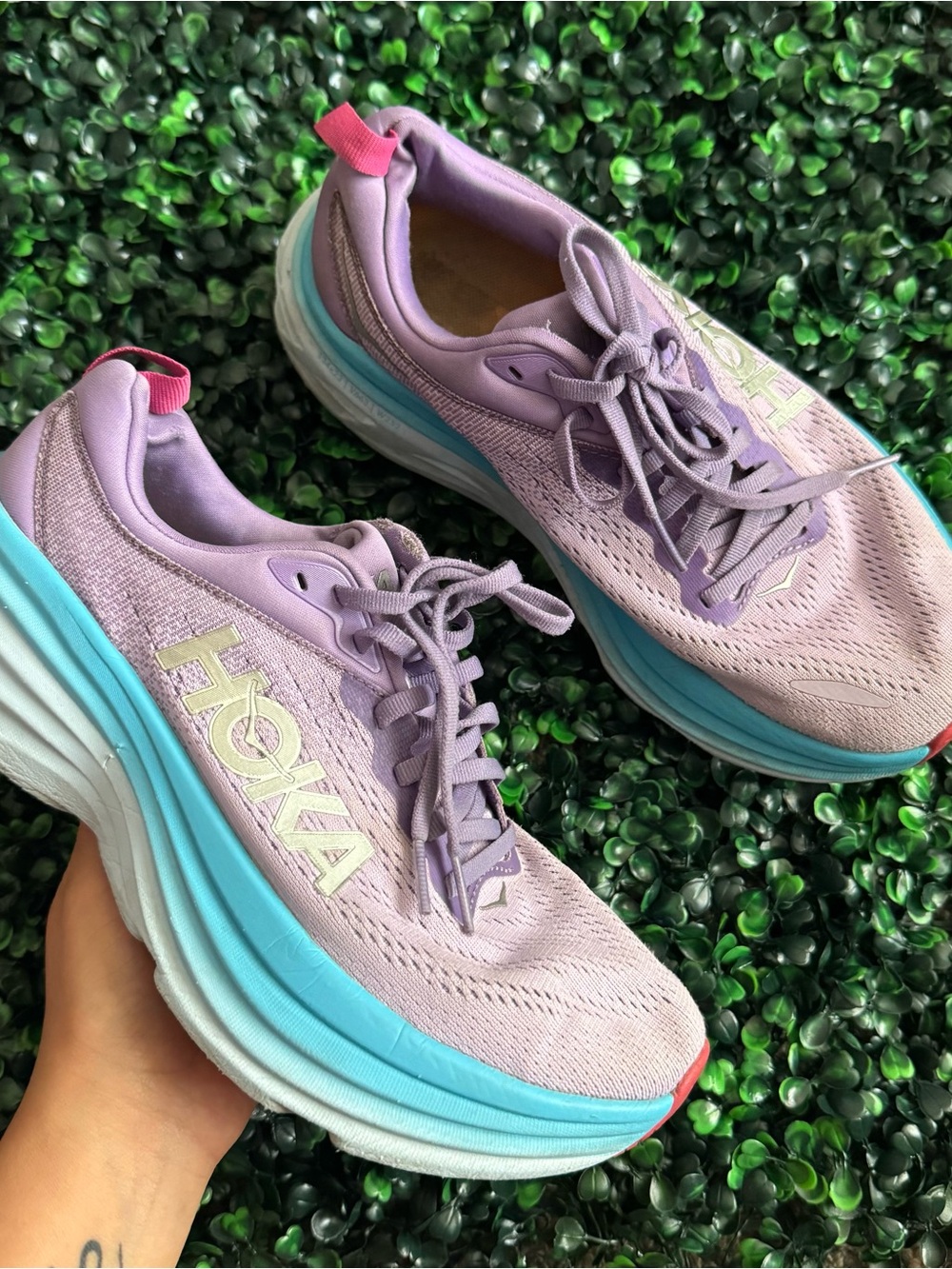Hoka One One Bondi 8 Shoes Womens Size 6.5Purple Running Sneakers